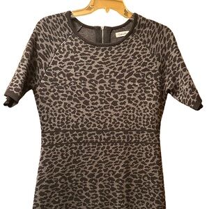 Calvin Klein Brown and Cream Knit Dress